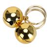 2pcs Rust Resistant AntiLost Copper Bells Crisp Sound Round Collar Decoration for Dog Cat(Golden )
