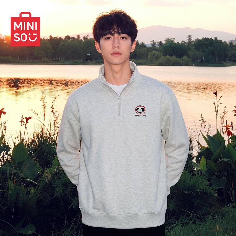 MINISO Men's Half-Zip Stand Collar Sweatshirt