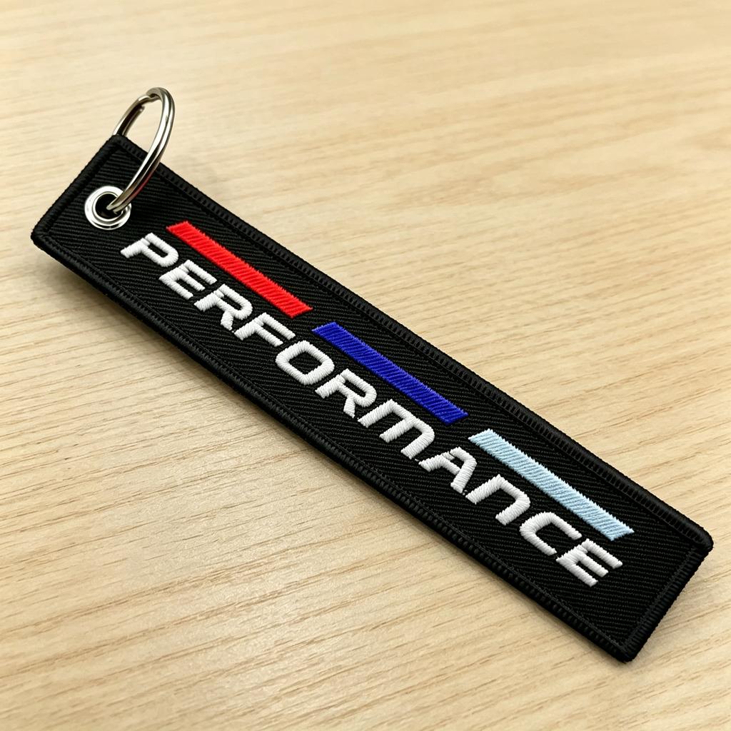 1pcs Black White Performance Emblem Lanyard Nylon Printing Logo Style Keychain For BMW M Performance E90 E60 E46 Car Accessories sdbf49