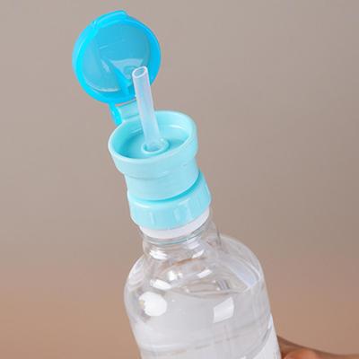 1PC Water Bottle Caps Spill Proof Juice Soda Water Bottle Twist Cover Caps With Straw Safe Drink Sippy Caps Feeding Drinkware