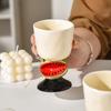 Japanischer handbemalter Kelch in Fruchtform Keramik Handhaltebecher Exquisite Kaffeetasse Wassermelonen-Wasserbecher Erdbeer-Dessertbecher