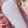 Elegant Lace Pearl Tulle Bow Baby Crib Shoes Matching Stretch Headband Set, Non-Slip Flexible Sole Toddler First Walkers Princess Outfit Accessory