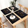 4pcs Royal Crown Art Design Placemats- Fashionable Golden and Black Placemats, Suitable for Dining Tables and Coffee Tables, Perfect Home Decoration,