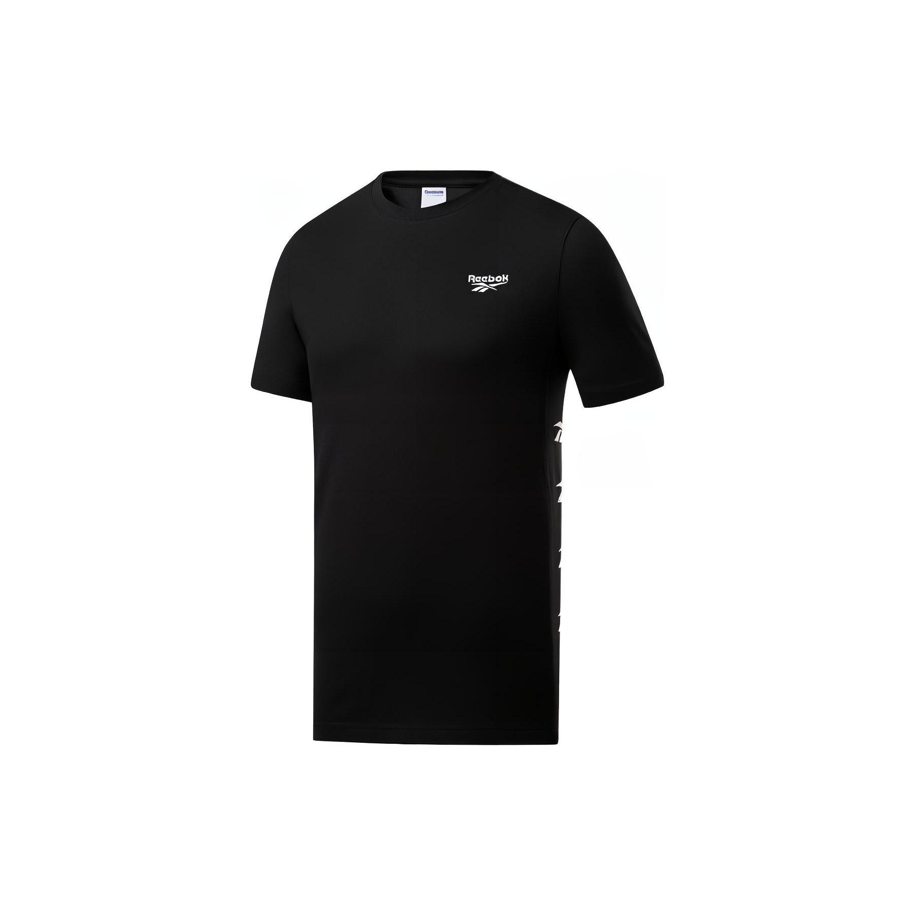 Футболки Reebok Унисекс Черные С Круглым Вырезом Умеренный Прямой Крой FK2516 L