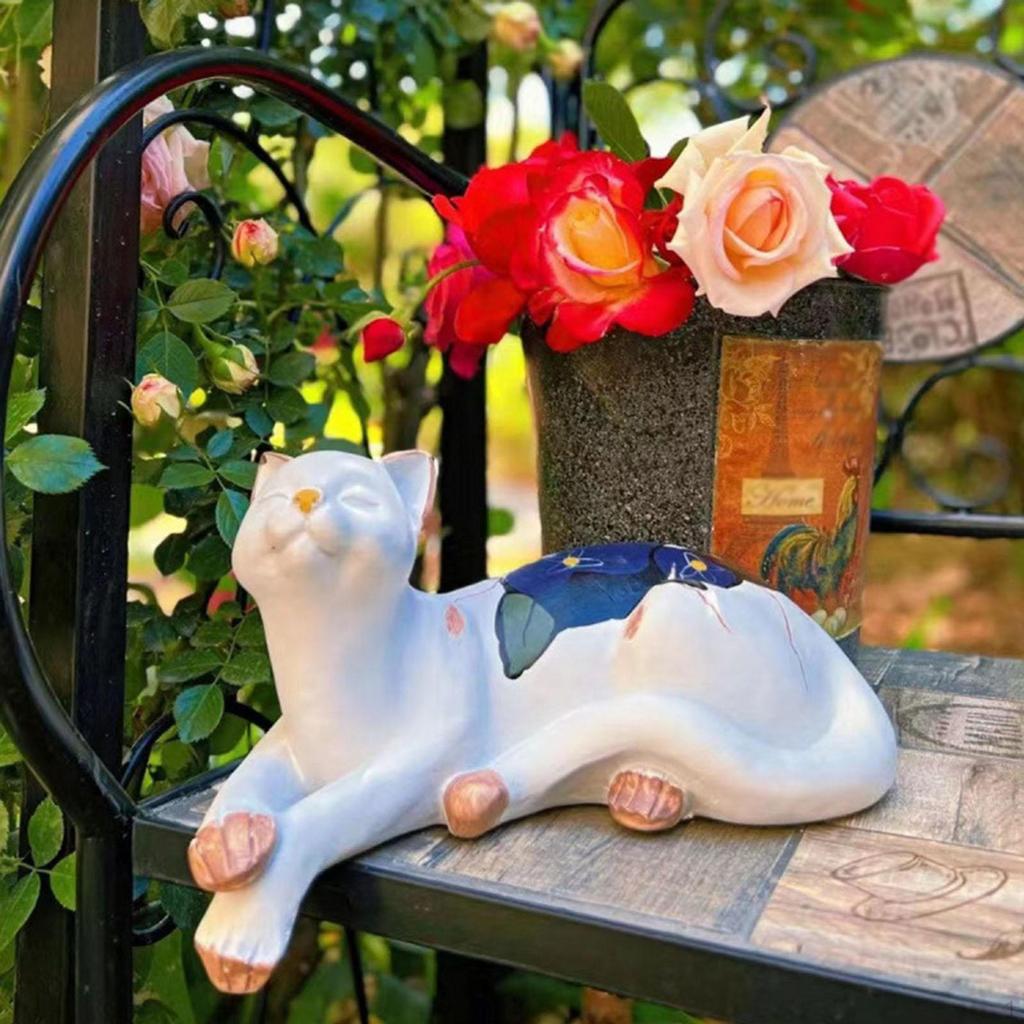 Figurka kota Zwierzęta Rzeźba Rzemiosło z żywicy Trawnik Półka na książki Salon Biurko Stół Blat Realistyczny