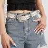 Sequined Rhinestone Belt for Adult Teens Bead Trim Waistband for Pants Blingbling Waiststrap Elegant Waist Ornament