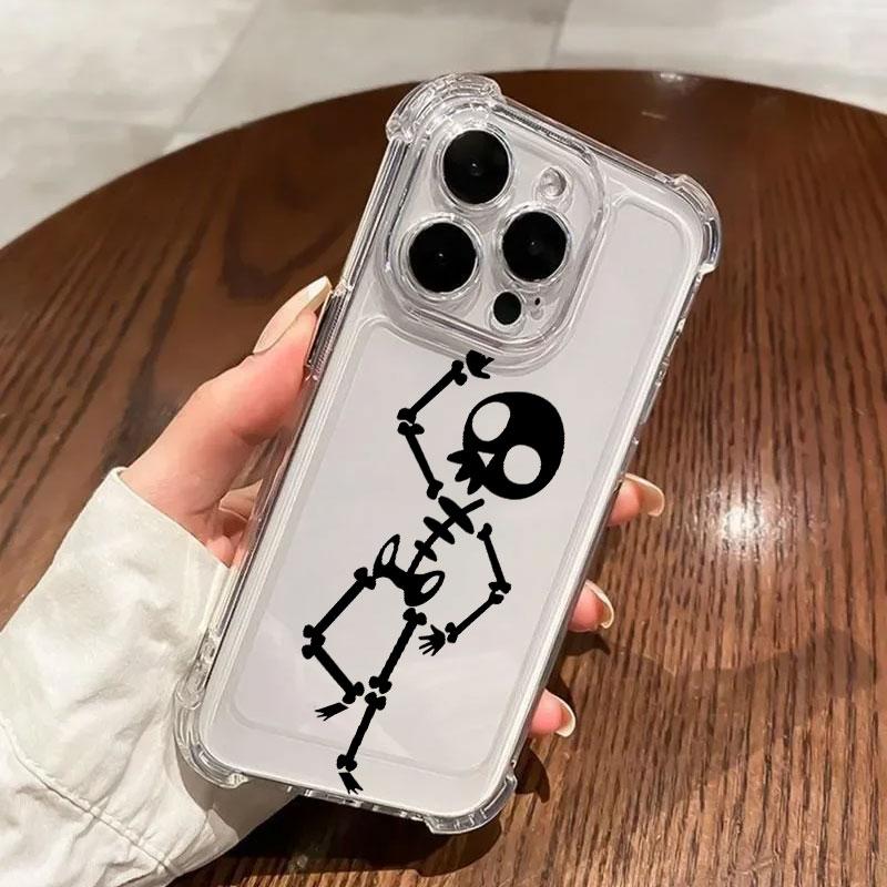 

Black Skull Cute Phone Case For Samsung Galaxy A57 A56 A36 A37 A55 A54 A52 A35 A34 A17 A16 A15 A07 A06 5G Shockproof Clear Cover Galaxy A06(4G)