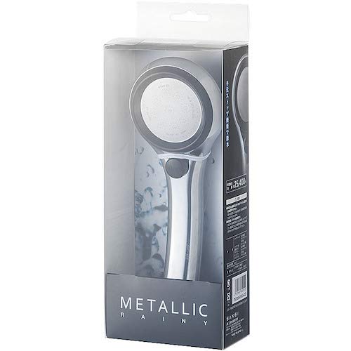 SANEI Rainy Metallic Black Shower Head (PS-303-81XA-CD) with Stop Function, Saves Approximately 50% of Water