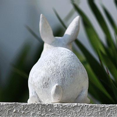 Resin Crafts Easter White Rabbit Sculpture Ornaments Garden Landscape Rabbit Statue Simulated Rabbit Bunny Statue