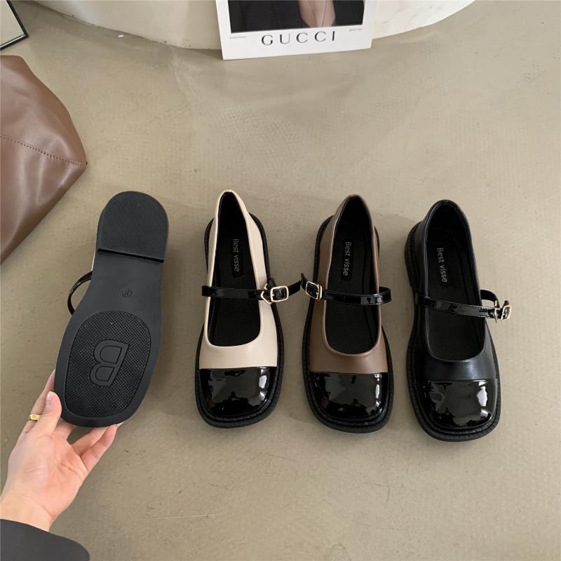 Lolita Heart Buckle Women's Loafers Mary Jane Shoes Women Cute Kawaii Chunky Platform Flats Fashion Designer Leather Shoes