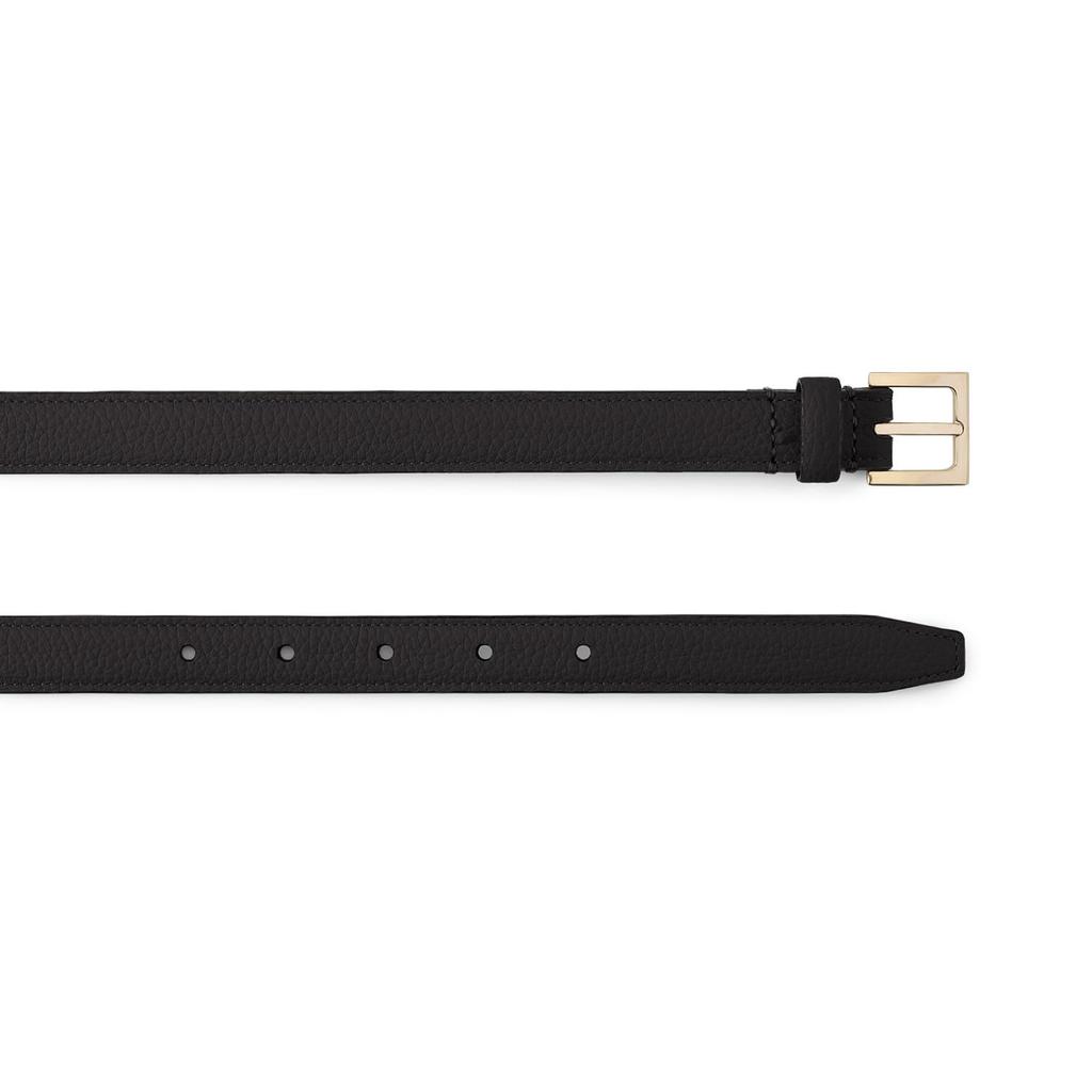 BONAVENTURA Square Buckle Belt X White Leather X Nobile Women's (70cm) [Black (Shrunken Leather)] BBLTN201-BKWH-70
