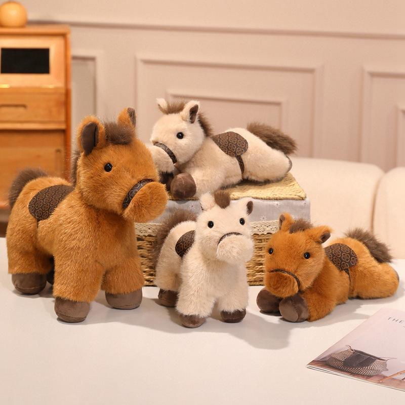 Cute Pony Doll Plush Toy Pony Zodiac Horse Doll Boys Accompany Soothing Doll