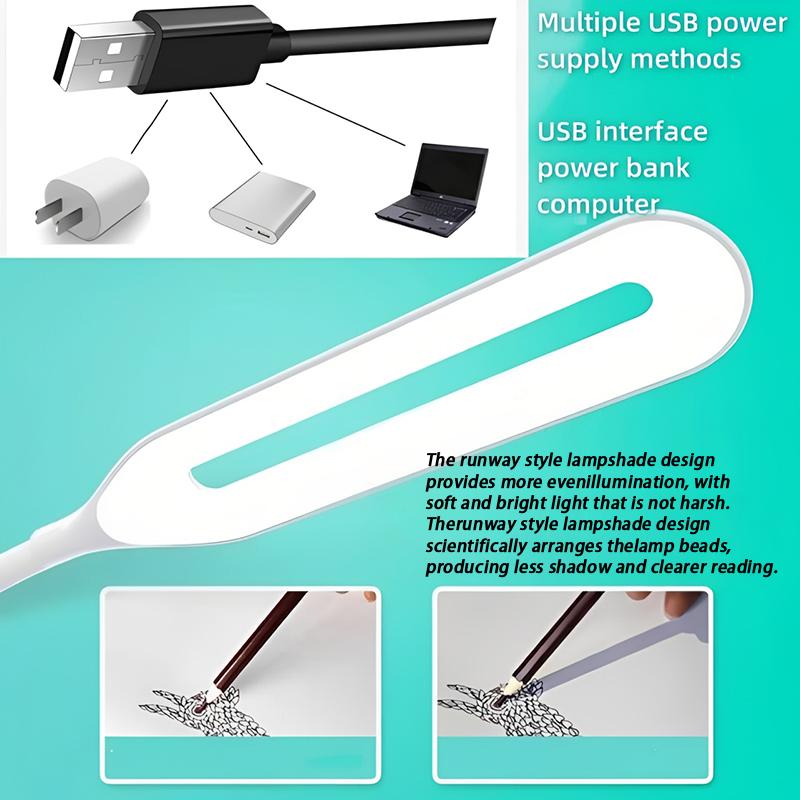 Desk Bedside Clip-on Desk Lamp Student Study Eye Protection Portable Bendable Reading USB Desk Lamp