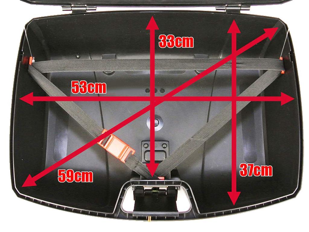 47L Capacity Rear Box Black Easy To Attach and Remove Stylish Design and Large Capacity Universal Type For Mounting On Carrier LED Stop Lamp Backrest