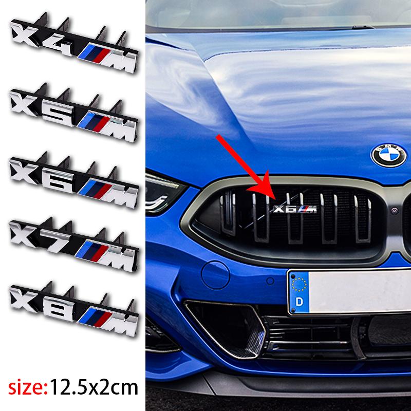 DSJW3 Car Front Grille Badge Logo Sticker M Series Number Sticker ABS Logo Suitable for BMW X2M X3M4 X5M X6M 7 F48 G01 E84 F10 F30 G11