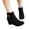 Plus Size Womens Ankle Boots Low Shaft Wedge Heel Plain
