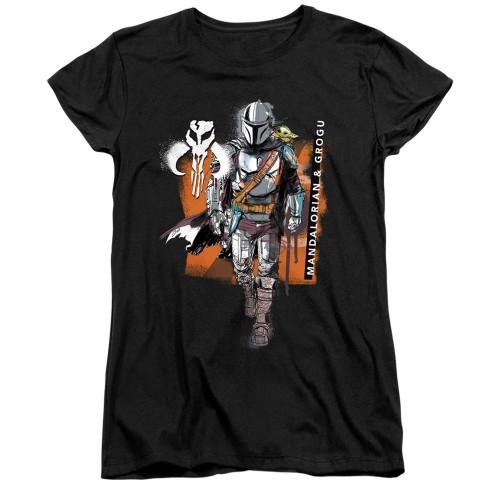Star Wars: The Mandalorian Womens/Ladies Grogu Graffiti Spray Capped Sleeved T-Shirt