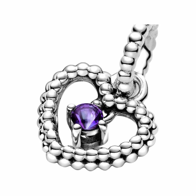 Pandora Inlaid Design Silver Pendant Women's Purple 798854C03