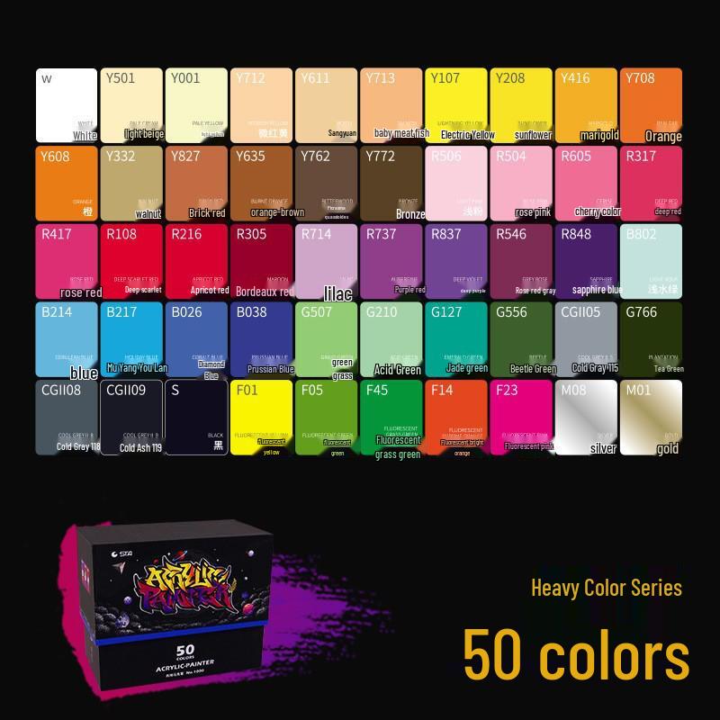 STA 1000 Waterproof Acrylic Marker Pens - 100 Colors for DIY Painting and Graffiti