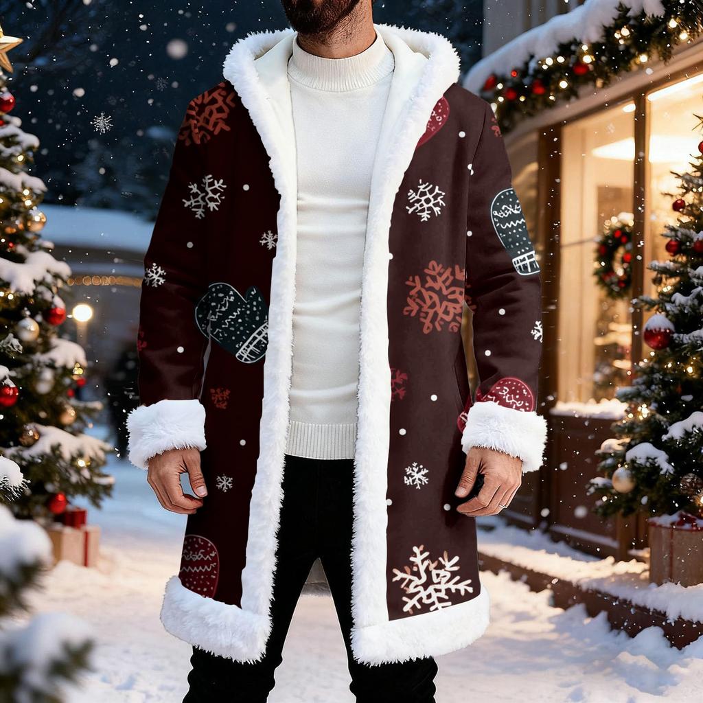 Erkek Günlük Noel Baskılı Ceket