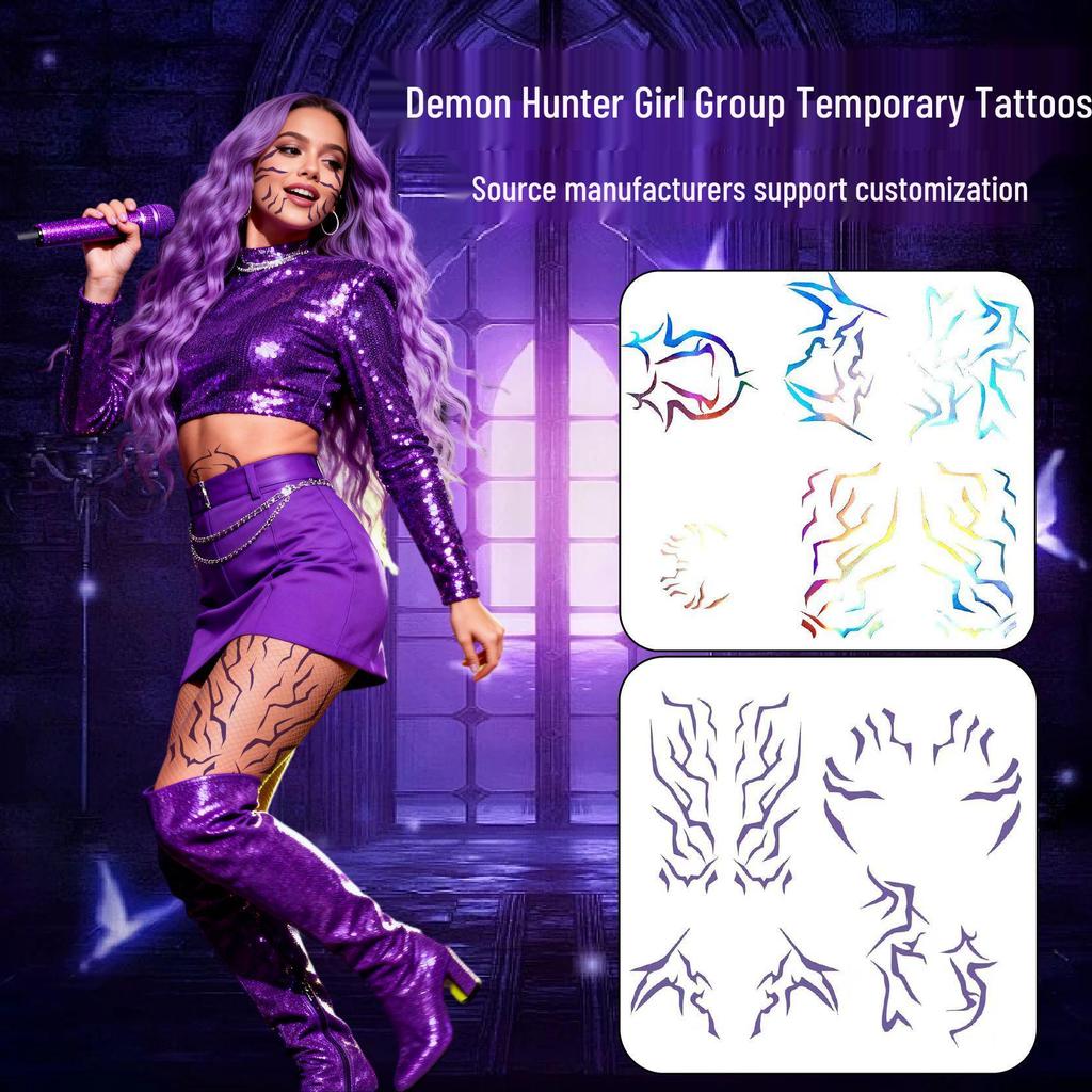 Cosplay Lightning Dämonenjäger Gesichtstattoo Aufkleber Set