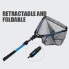 Folding Fishing Net Anti-slip Telescopic Aluminum Handle Fine Mesh Professional Angling Triangle Retractable Fish Landing Net Catcher Fishing Supplies