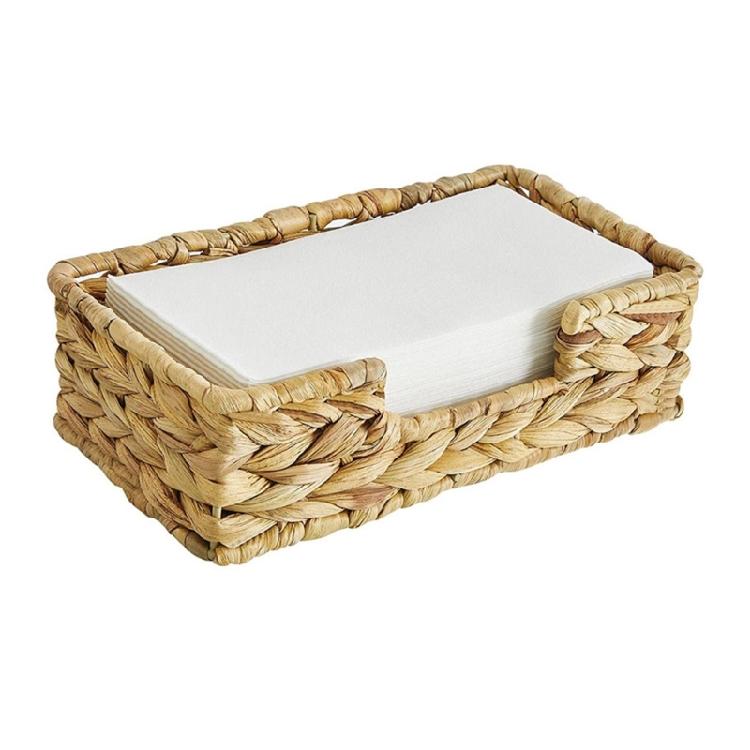 Handmade Water Hyacinth Table Napkin Organizers Natural Wicker Storage Basket For Kitchen Bathroom Living Room Decors