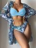 Swimsuit three-piece outerwear women's bikini split women's bikini sexy lace trend