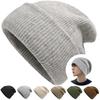 Lavento Knit Hat for Fall and Winter Wool Material with Enhanced Knit Cold Weather Knit Ribbed Solid Perfect for Outdoors and Travel One Men's [Plus