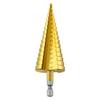 Step Drill Bit Set Titanium Plated Wear Resistant Stable Rugged Hex Shank Pagoda Cone Drill Bit Kit