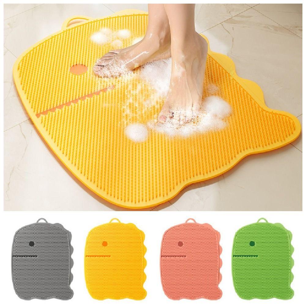 Dinosaur Shape Exfoliating Foot Pad Non-slip Shower Foot Scrubber Bath Massage Mat  Bathroom