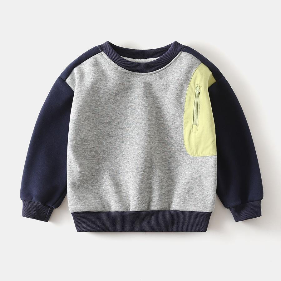 Boys Sweater Children's Clothing 2025 Autumn and Winter New Children's Sleeved Sweater Fashionable Thickened Warm Top