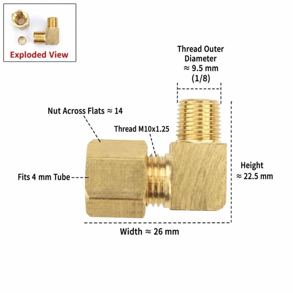 External Thread Compression Tube Fitting 90 Degree Male Elbow Connector Easy Install Tube Elbow