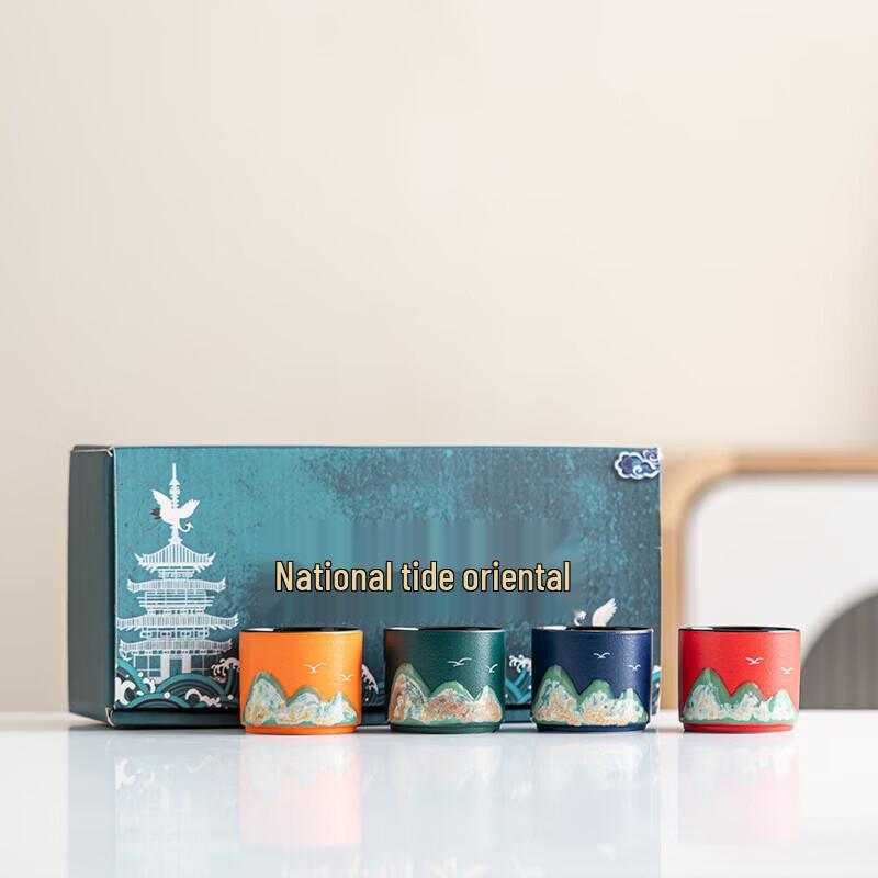 Four Seasons Landscape Hand-painted Ceramic Tea Set