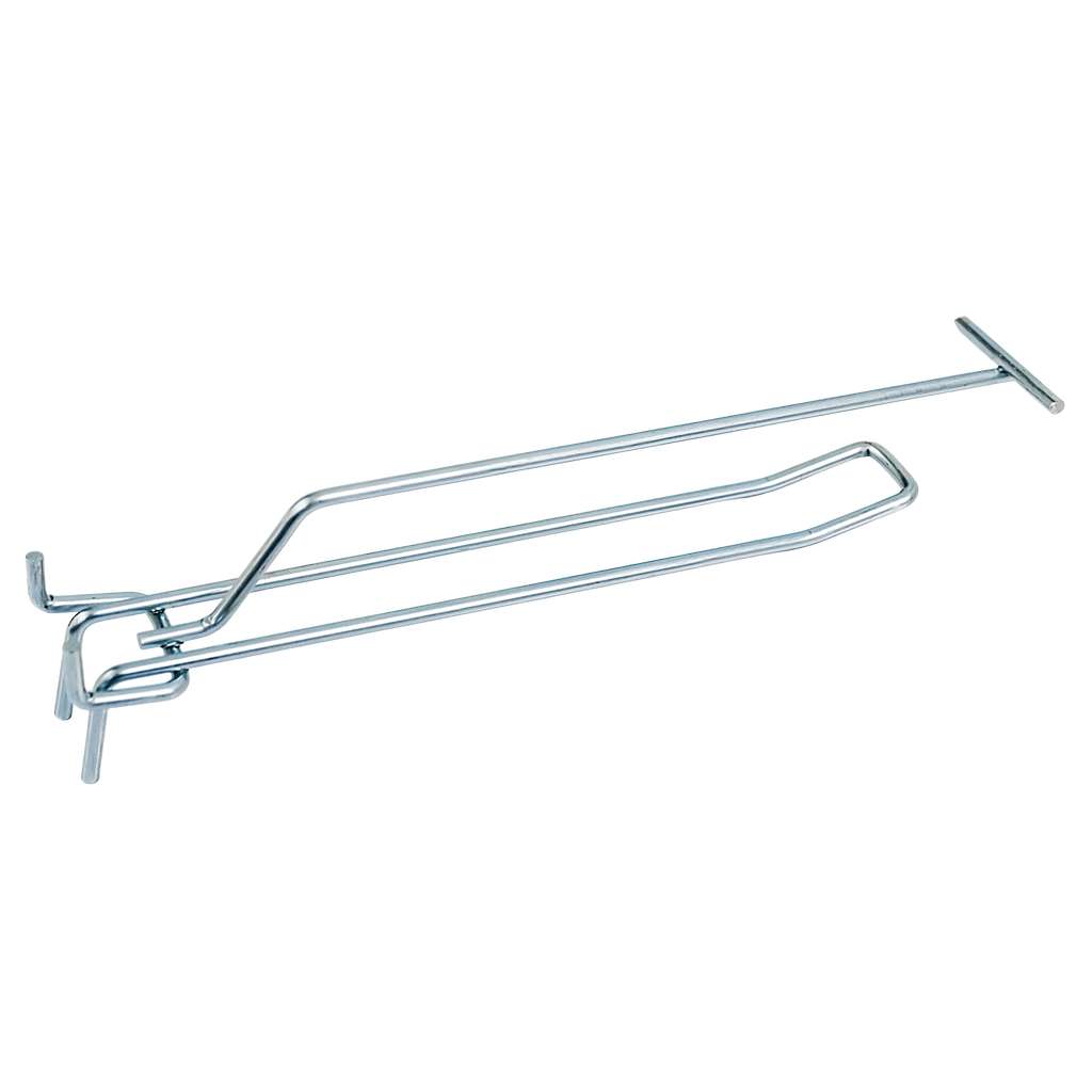 Double Hanger with Arm for EURO Mega-M Perforated Price Tag L-20cm Fi4 Zinc N