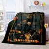 Couverture Affiche de Film d'Horreur Halloween Parfaite Toutes Saisons Douce Confortable Canapé Bureau Sieste Voyage Cadeau Festif