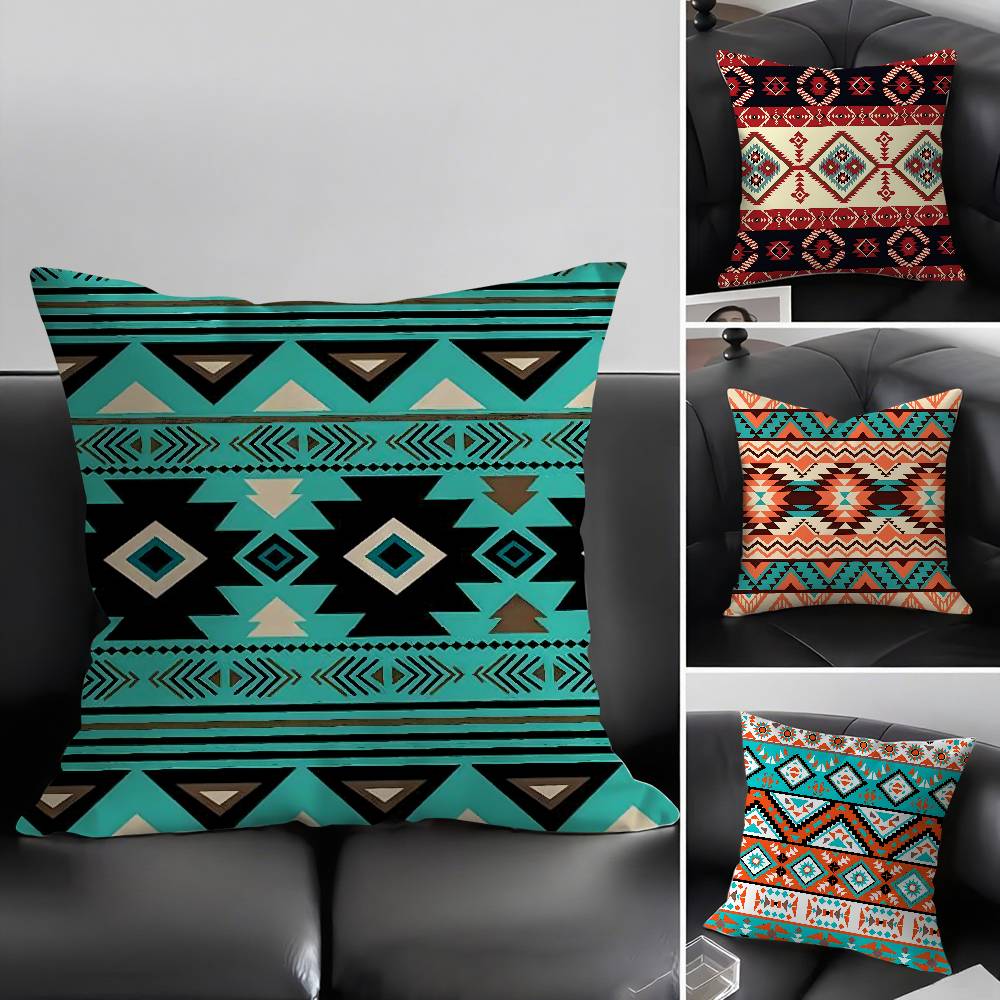 Fashion Bohemia Painting Pillow Case Home Dorm Chair Back Short Plush Double-sided Printing Office Nap Time Cushion Cover