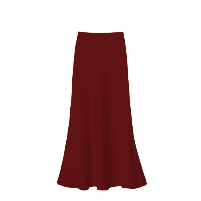 Spring/Summer Southeast Asia Slimming Satin Mermaid Skirt