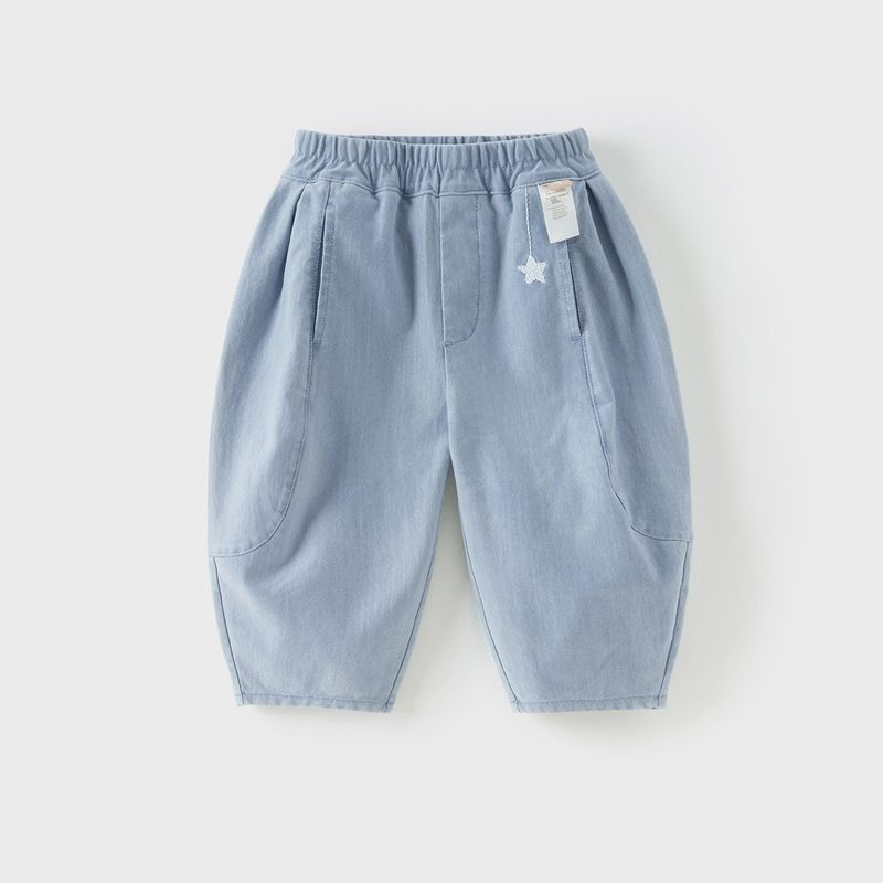 David Bella Children s Pants 2026 Summer New Style Girls  and Boys  Trendy Casual Denim Cropped Pants Carrot Pants Denim Blue [Ready in Stock] 110
