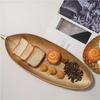 Elegant Golden Leaf Decorative Tray  Perfect for Snacks Candy & Home Storage Classic Wooden Design for Living Room & Dining Table
