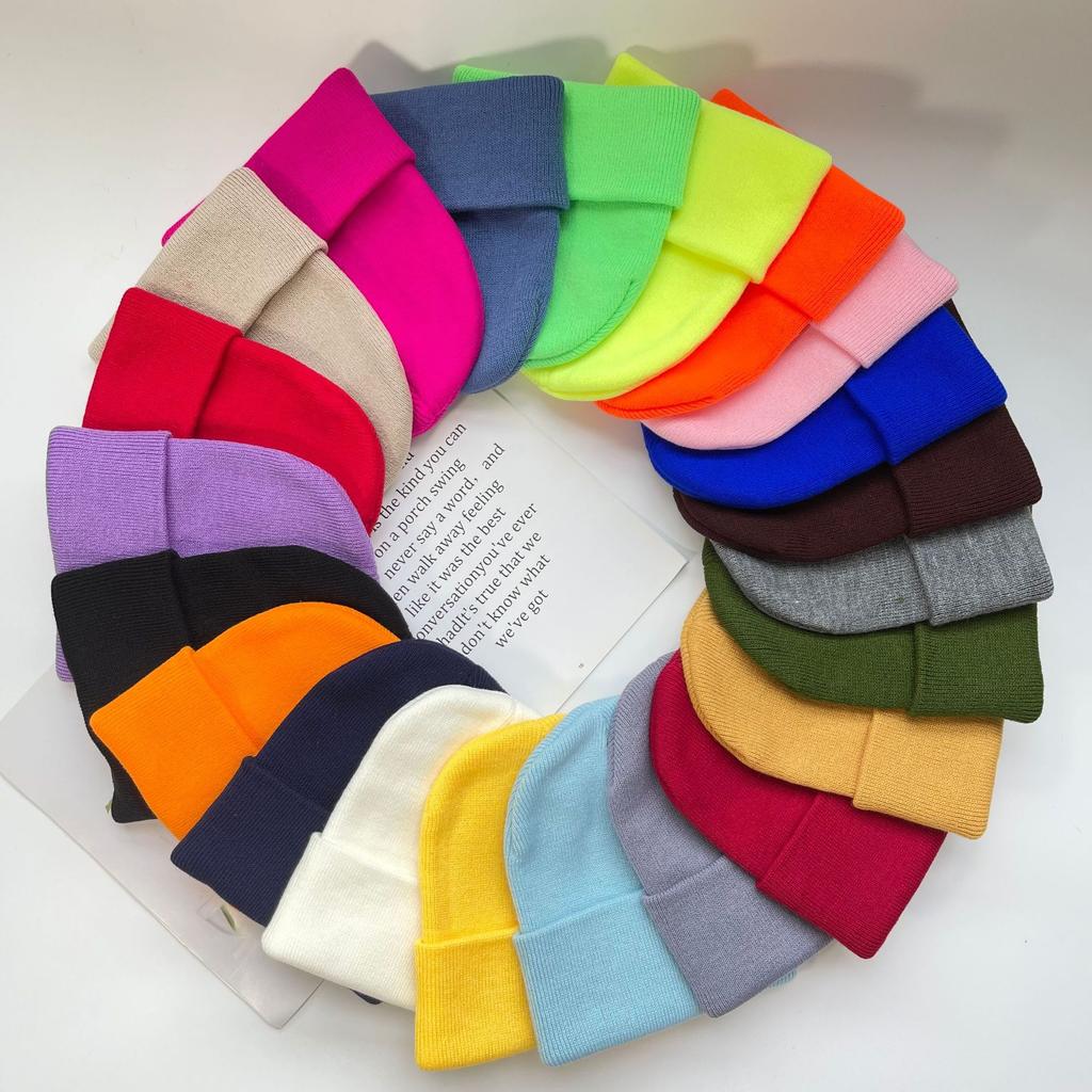 Autumn and Winter Ins Internet Celebrities Men's and Women's Colored Candy-colored Wool Hats Girlfriends' Clothing Couple Cold Hats Trendy Knitted Ha