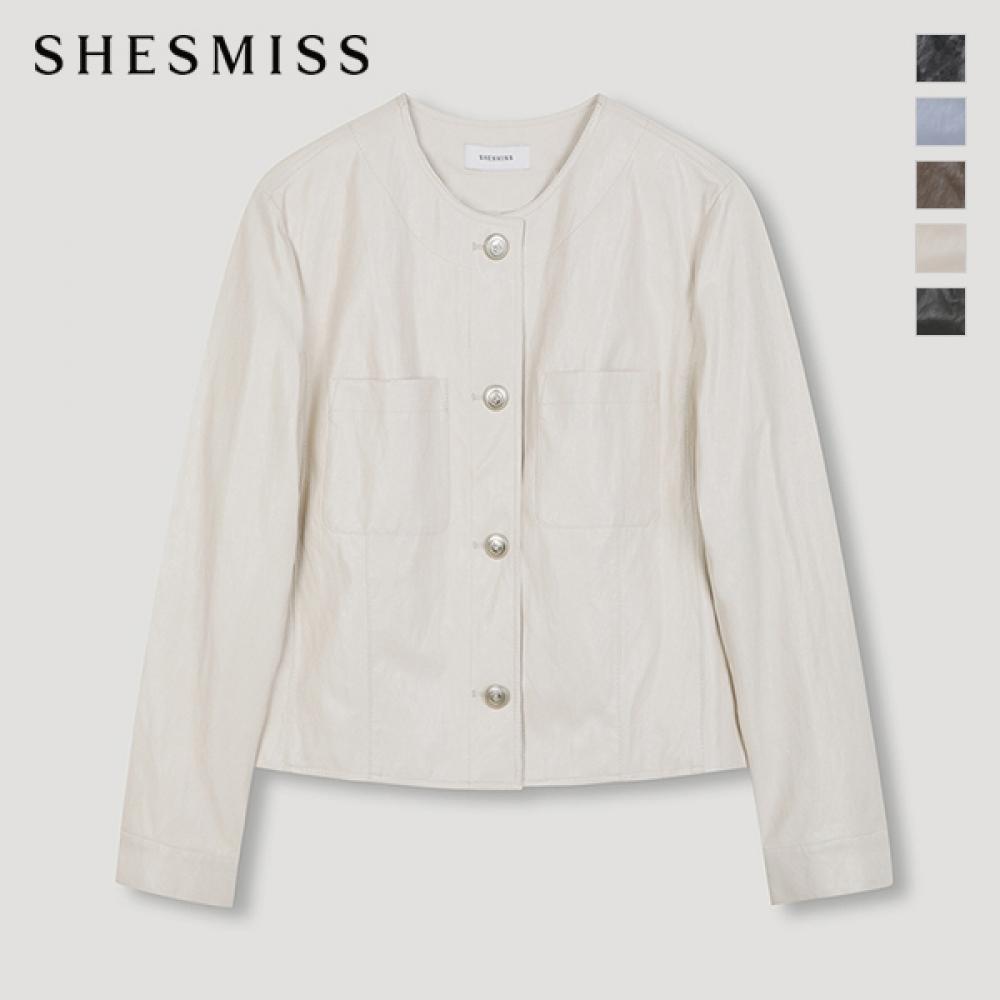 

She S miSS Pocket Leather Jacket Swwjko12030 Blue/55