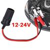 Black & Red Alligator Clips Battery Cables with Cigarette Lighter Plug for Emergency Jump Start