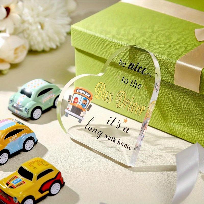 School Bus Driver Heart Gift - Christmas & Appreciation Acrylic Present