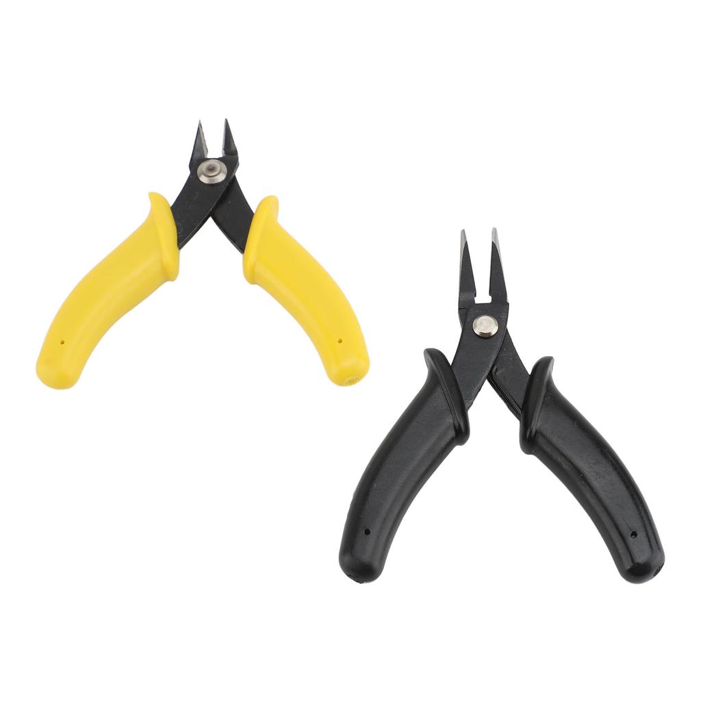 2Pcs Flat Nose Pliers Set Metal Soft Wire Cutters for Jewelry Making Wire Bending Tool Kit