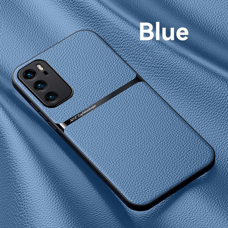 For Huawei P40 Pro Case Shockproof Bumper Silicoen Phone Case For Huawei P40 P 40 P40Pro Magnetic Car Holder Leather Back Cover