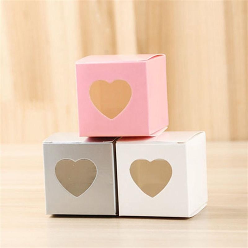 50 Stück Herzförmige Süßigkeitenboxen Geschenkbox Papiertüte für Weihnachtsfeiern Geburtstag