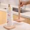 1PC Paper Towel Holder, Beech Wood Paper Roll Holder Stand, Wooden Tissue Holder Countertop Organization For Cabinet, Home Kitchen Supplies