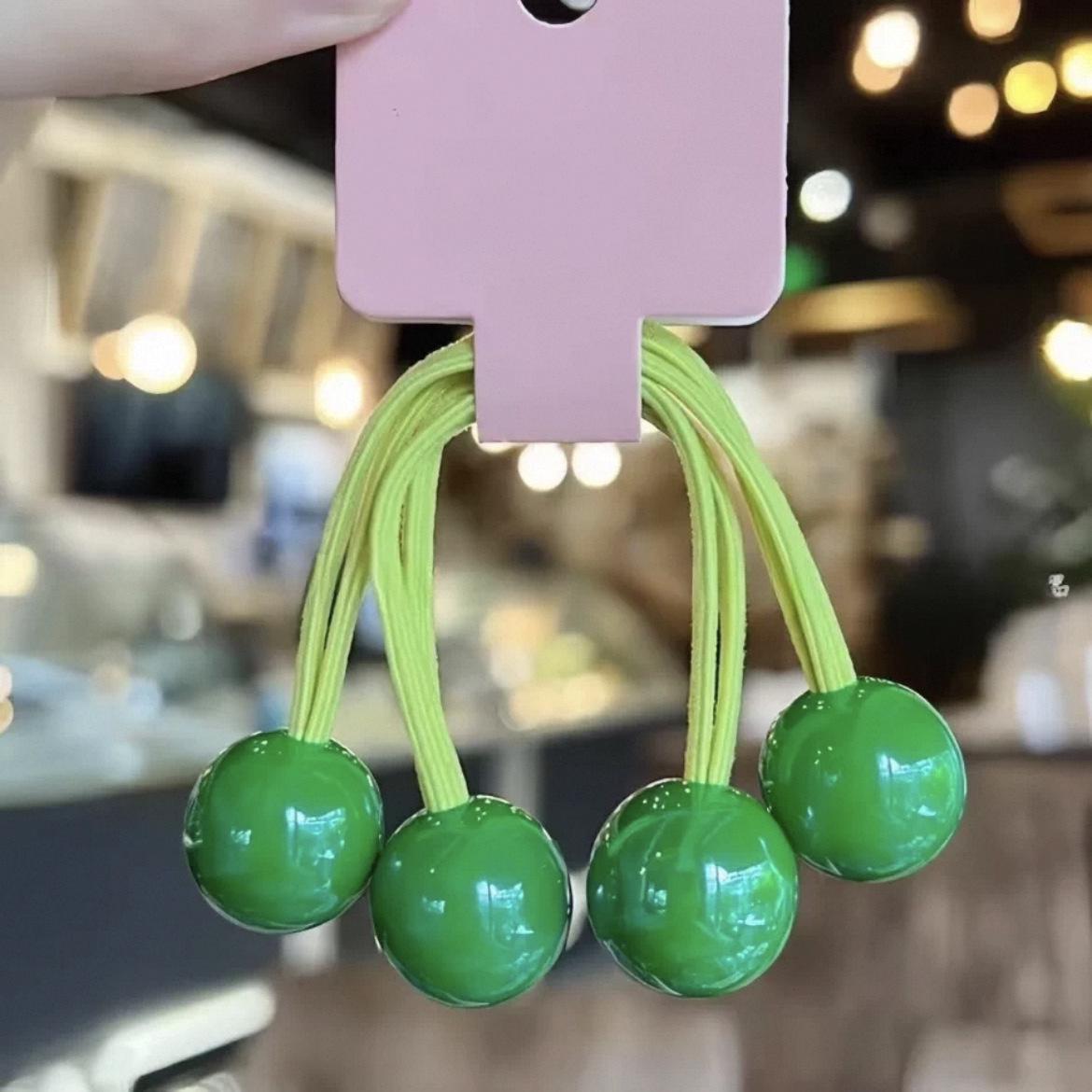 Korean Style Double-Ended Elastic Hair Tie with Pom-Pom and Star for Kids