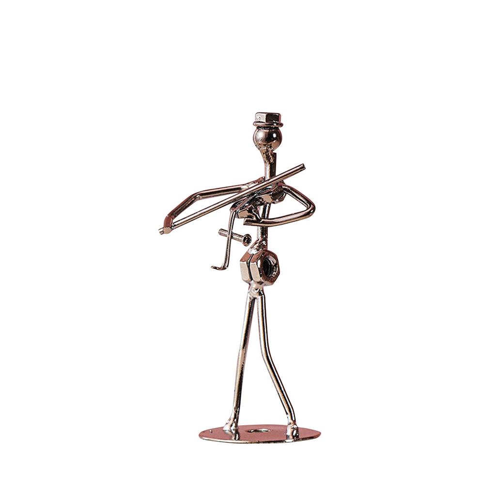 Band Gaver Musikk Mann Statue Metallmusiker Orkester Gitar Trombone Saksofonspiller Modell Desktop Ornament For Home Office